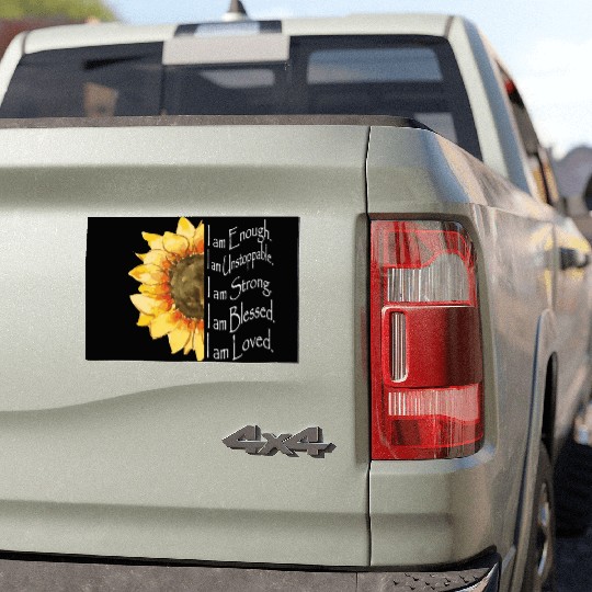 Sunflower - I Am Enough - Sunflower Car Magnets
