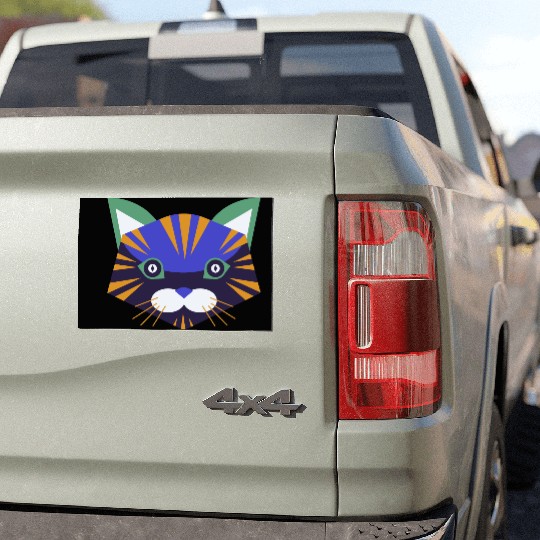 Colorful Cat Face Car Magnets