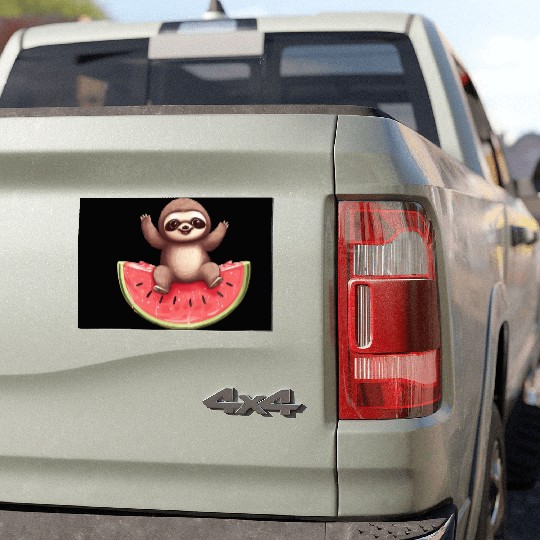 Sloth with Watermelon - Sweet Summer Design Car Magnets