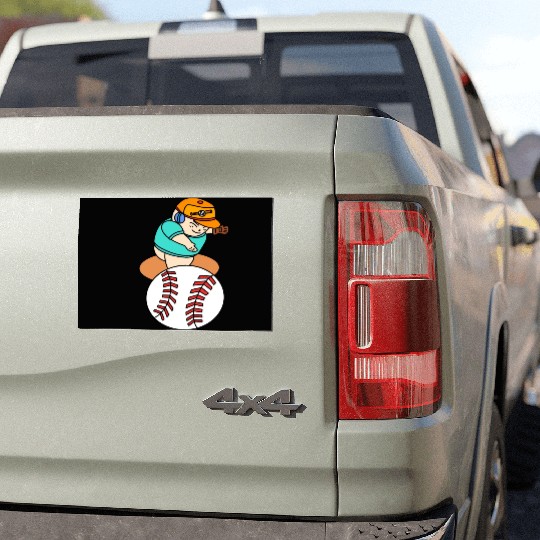 Cute Chibi Baseball Pitcher Car Magnets