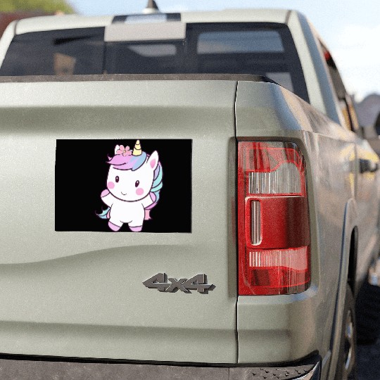 Cute Dancing Unicorn, Joyful Fantasy Design Car Magnets