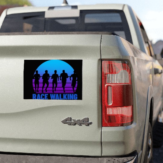 Race walking Car Magnets