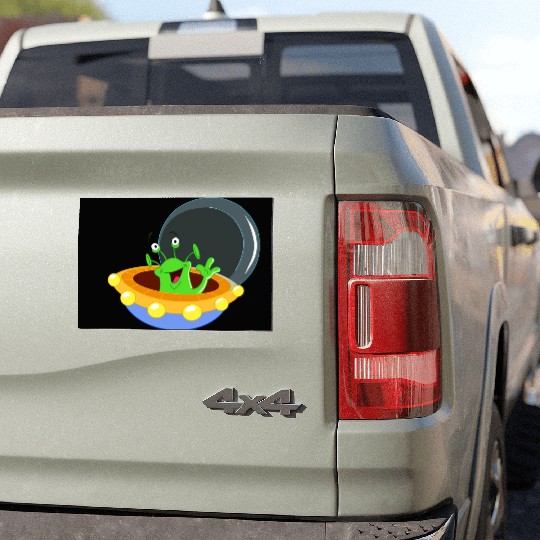 Happy Green Alien Car Magnets