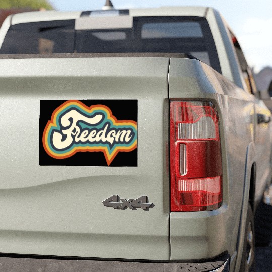 Freedom Typography Car Magnets