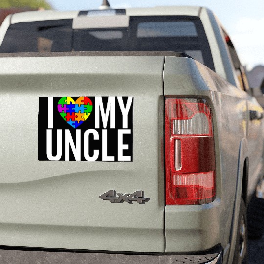 I Love my Uncle Car Magnets