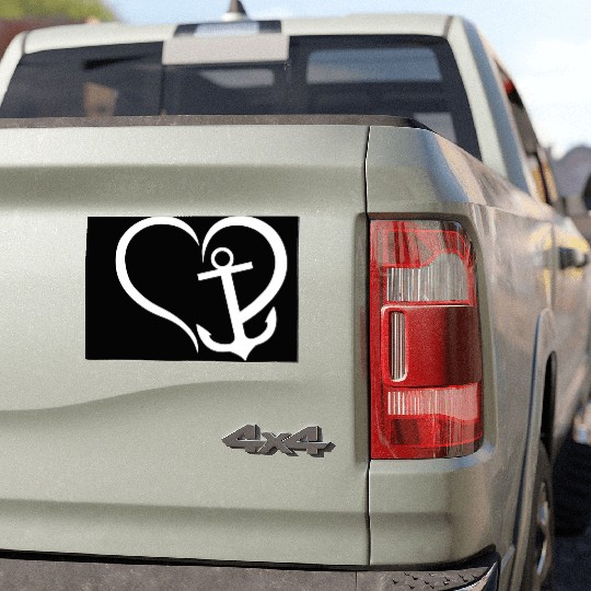 Preppy Nautical Anchor For Sailors Boaters Car Magnets