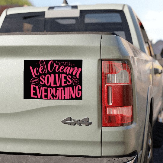 Ice Cream Solves Everything Car Magnets