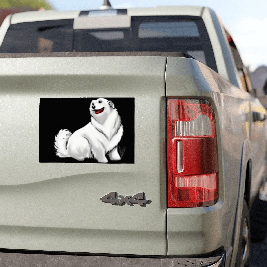 Dog Great Pyrenees White Car Magnets
