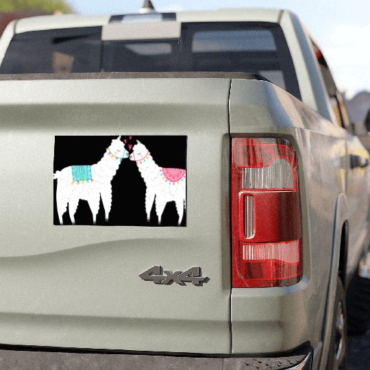 Llama Summer Wedding Anniversary Enet Car Magnets