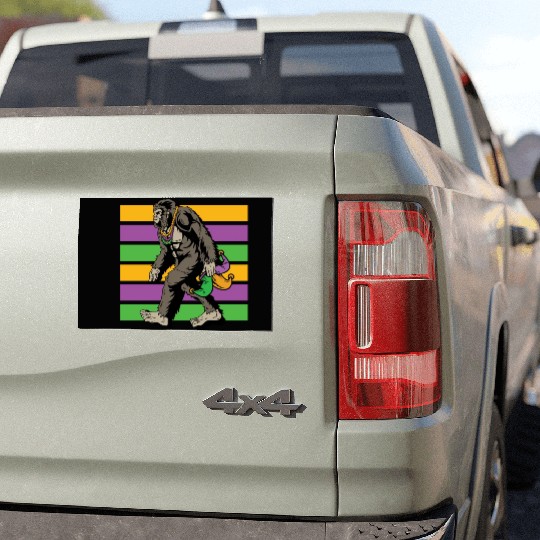 Bigfoot Mardi Gras Car Magnets