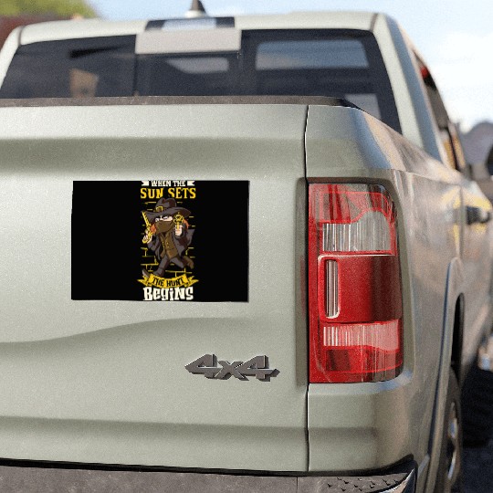 Vampire Hunter Undead Slayer Stake and Cross Car Magnets