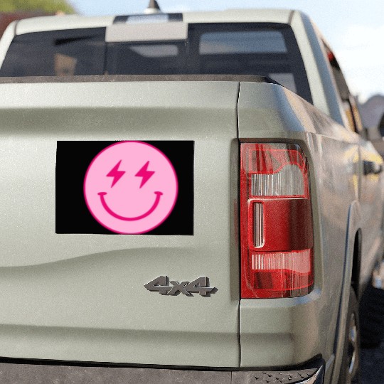 light pink face lightning bolt eyes Car Magnets