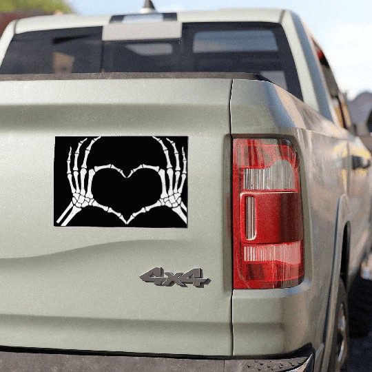 Skeleton Hand Heart Halloween Funny Bones Love Car Magnets