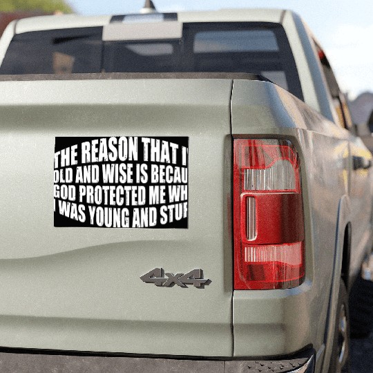 God Protected Me When I Was Young And Stupid 7 Car Magnets