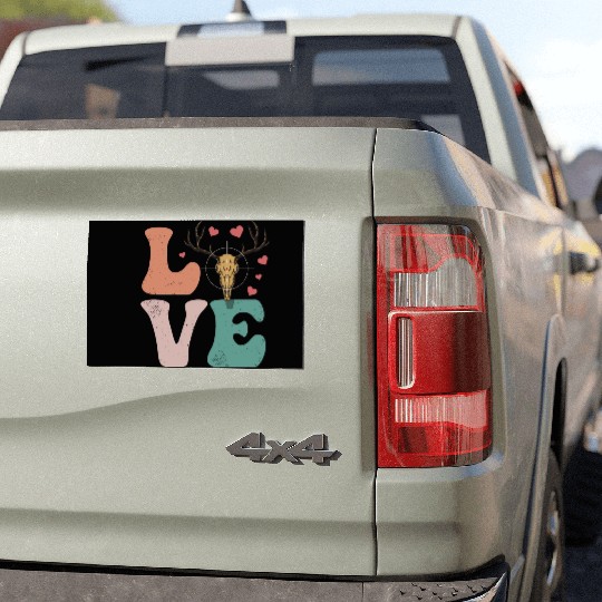 Deer Hunting Hunter Buck LOVE Car Magnets