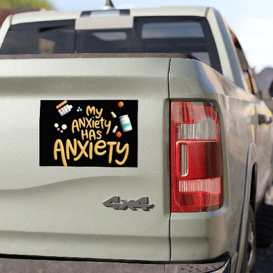 ANXIETY FUNNY Car Magnets