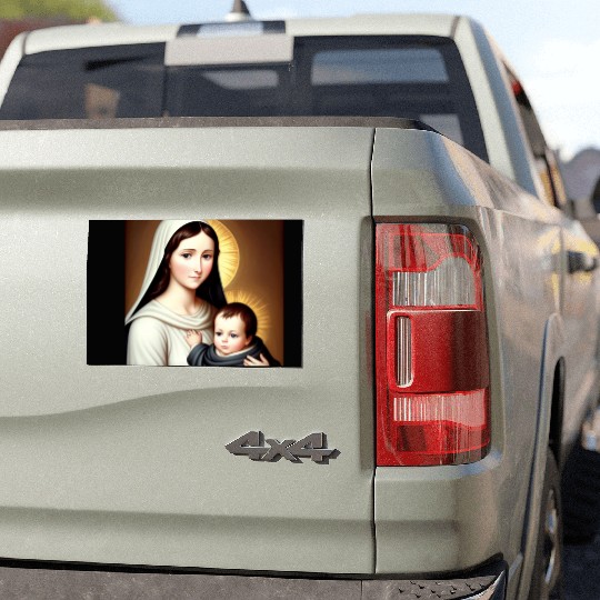 Mother Mary and Baby Jesus Car Magnets