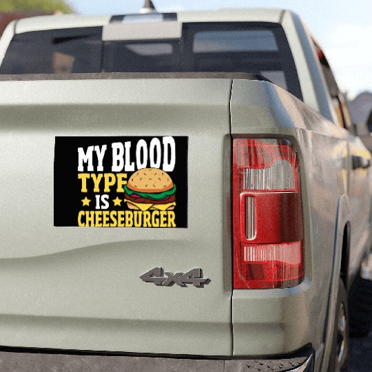 Hamburger Cheese My Blood Type Is Cheeseburger Car Magnets