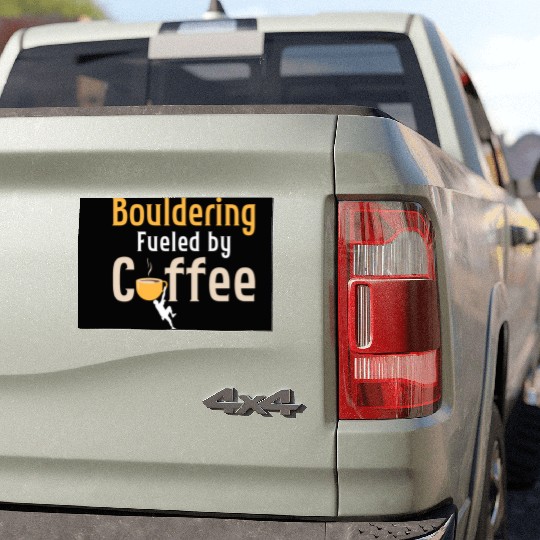 Bouldering Fueled By Coffee Climbing Boulder Car Magnets