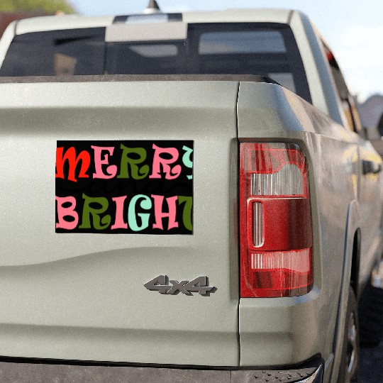 Merry and Bright Christmas Car Magnets