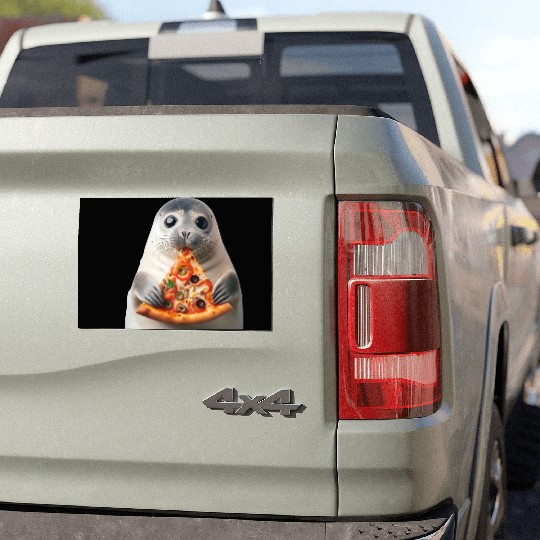 Seerobbe enjoys pizza Car Magnets