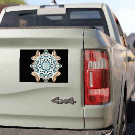 Sea Turtle Mandala Art Car Magnets