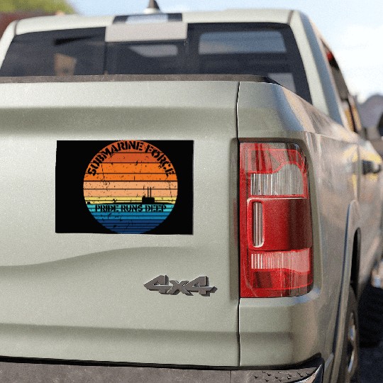 Sunset Navy Submarine Force Pride Runs Deep Car Magnets
