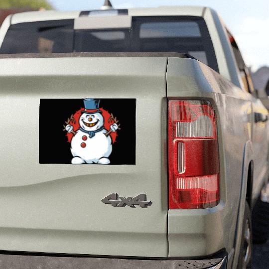 frosty snowman creepy Car Magnets