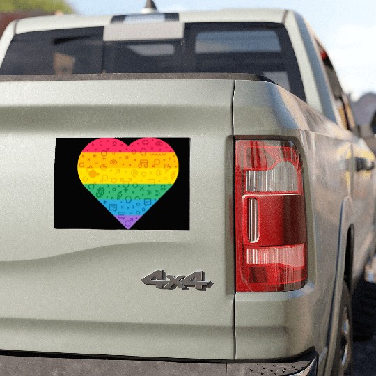 Rainbow Heart Car Magnets