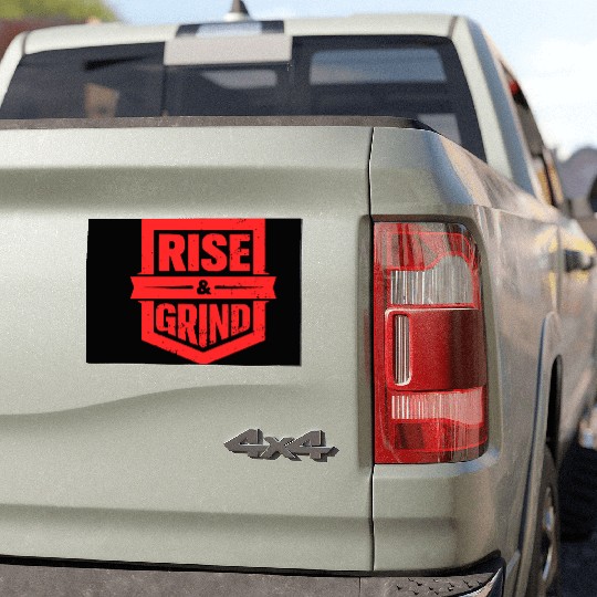 Rise and Grind Gym Typography Design Car Magnets