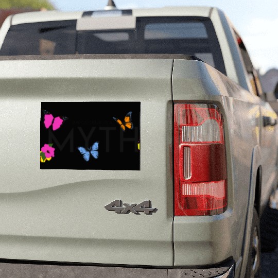 Impossible is a... Myth Hibiscus et papillon Car Magnets