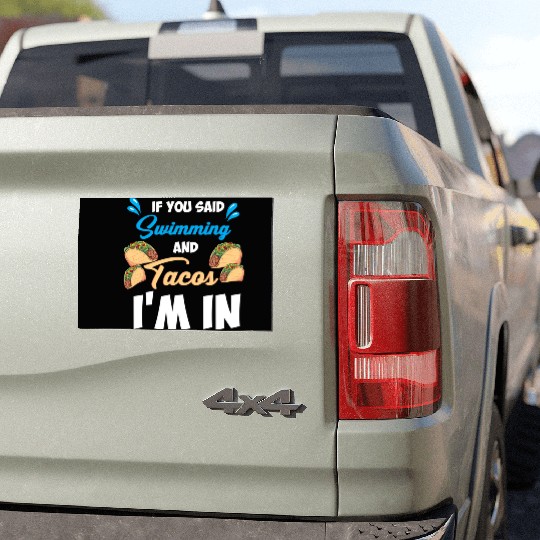 Swimming and Tacos Car Magnets