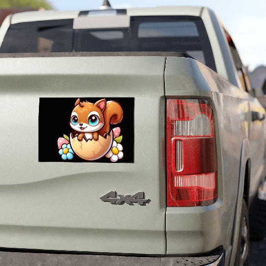 Cute Squirrel with Easter Egg Comic Design Car Magnets