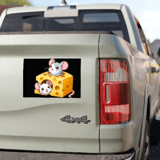 Cheese Dwelling Mice Car Magnets