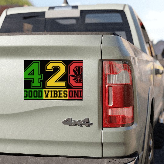 Witty 420 GoodVibes Herb Weed Marijuana Design Car Magnets