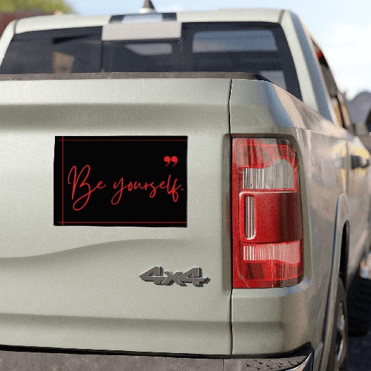 Be yourself typography minimal Car Magnets design