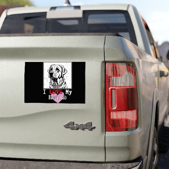 I Love My Black Lab Owner Labrador Retriever Car Magnets
