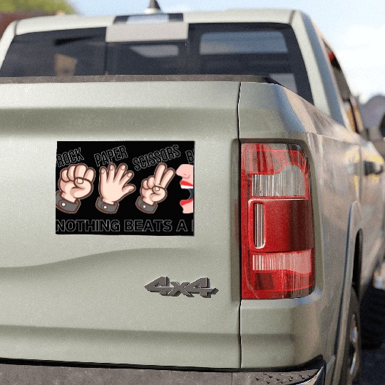 Rock Paper Scissors BJ Car Magnets