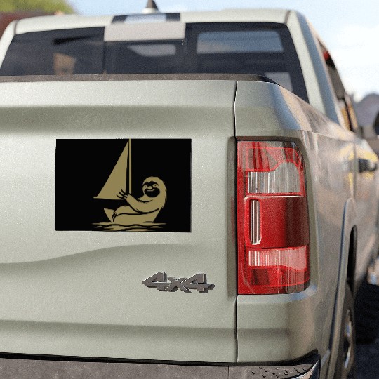 Minimalist sailing dinghy sloth summer Car Magnets
