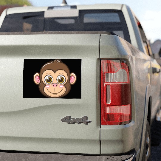 Adorable Monkey Face With Big Eyes Car Magnets