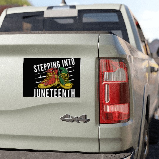 Stepping Into Juneteenth 2024 Afro American Car Magnets