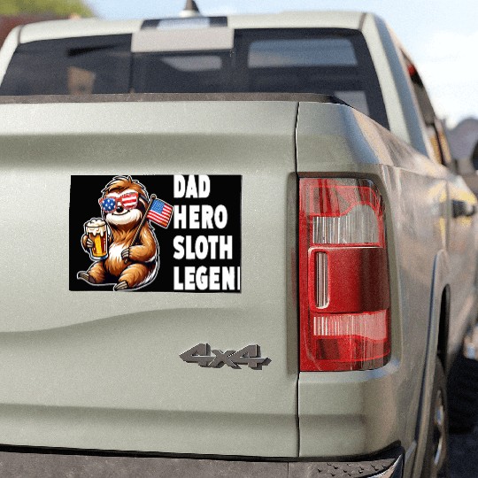 American sloth dad Car Magnets