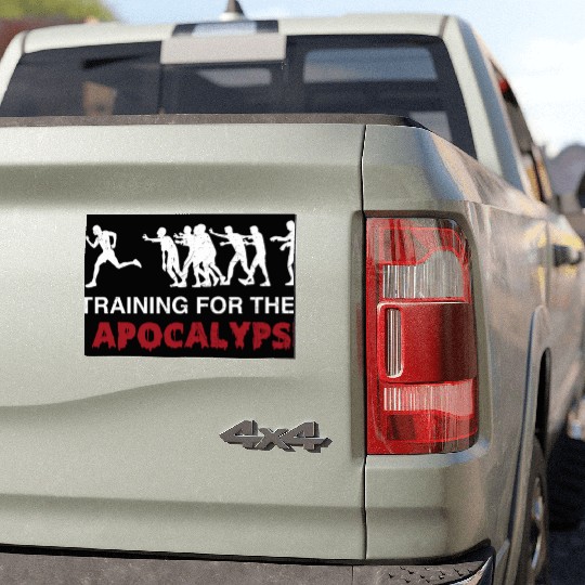 Zombie Training for the Apocalypse Running Car Magnets