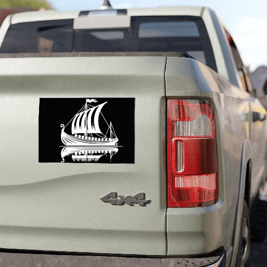 Strong Viking Dragon Boat With Sail Car Magnets