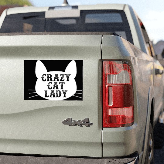 Crazy Cat Lady Car Magnets - Funny Cats Lovers Kitten