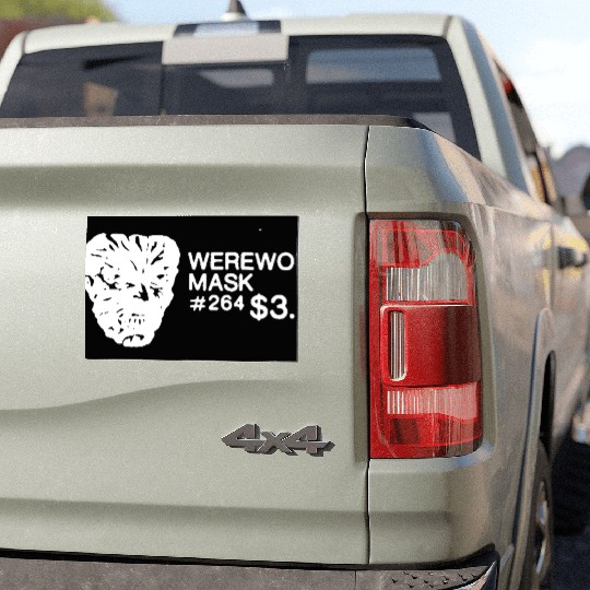 WEREWOLF MASK - W Car Magnets