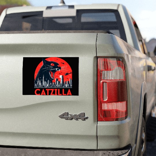 Catzilla Cat Japanese Premium Car Magnets