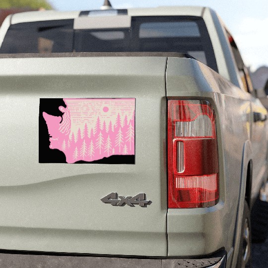 Washington DC Wild Outline State Car Magnets