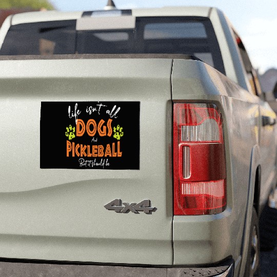 Funny Dogs and Pickleball Car Magnets Dog Lover