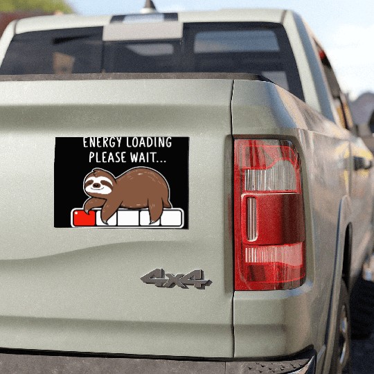 Sloth Energy Loading Please Wait Car Magnets